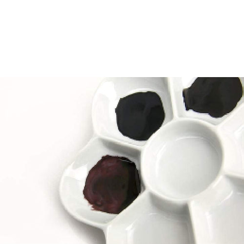 Bokuundo Ceramic Palette 7 wells Umezara for Nihonga