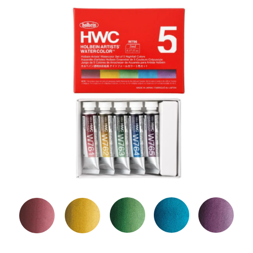 Holbein Watercolor 5ml x 5 Colors Set - Nightfall Series W796