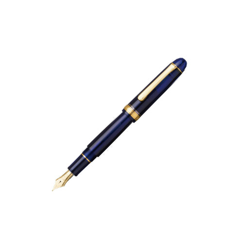 Platinum Fountain Pen #3776 Century Gold Trim 14K Nib - Chartres Blue Body