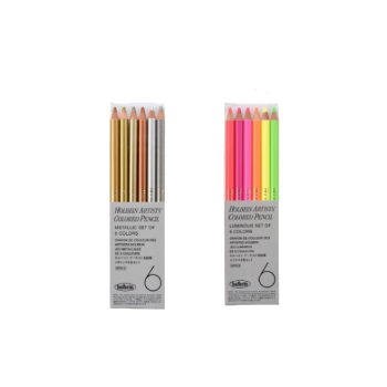 Holbein Artists' 6 Colored Pencil Set - 2 Tone Select ( Luminous & Met –  Art&Stationery