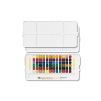 Sakura Petit Color Watercolor 72 Half Pans with Brush Set