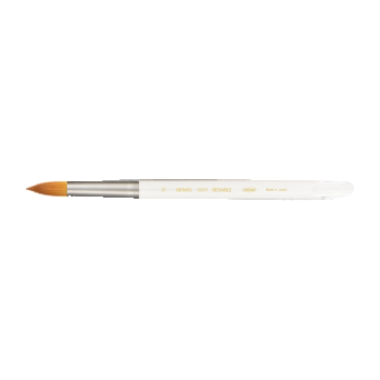 Holbein Round Watercolor and Acrylic Brush - Goat + Resable 500R Series Crystal Body