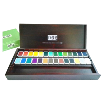 Holbein Artists' Opaque Watercolor C030 Cake Color 12 Colors Set 30mm Japan