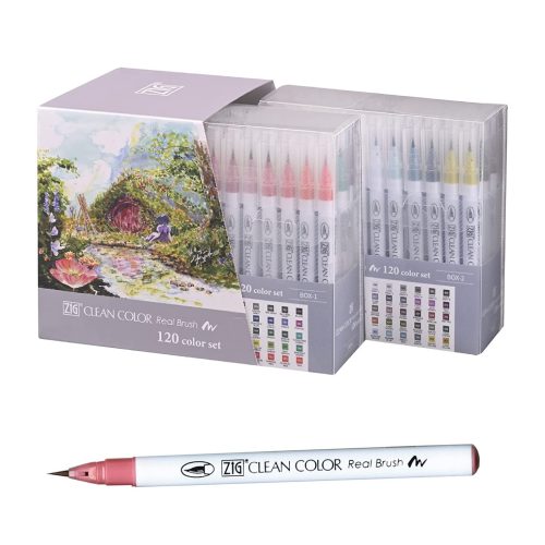ZIG Kuretake Clean Color Real Brush Fude Pen Set From Japan ZIG Kuretake Clean Color Real Brush Fude Pen Set From Japan