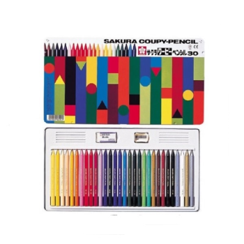 Sakura Coupy Pencils 30 Colors Set - All Made Entirely of Colored Lead