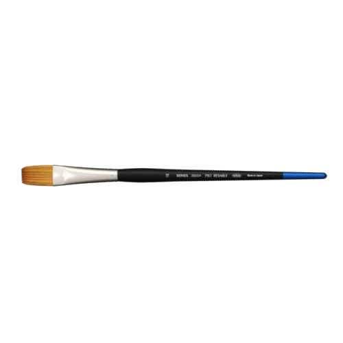 Holbein Flat Watercolor and Acrylic Brush - Synthetic Fiber Hair + Pro Resable 3600H Series