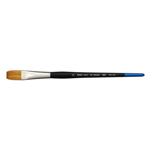 Holbein Flat Watercolor and Acrylic Brush - Synthetic Fiber Hair + Pro Resable 3600H Series