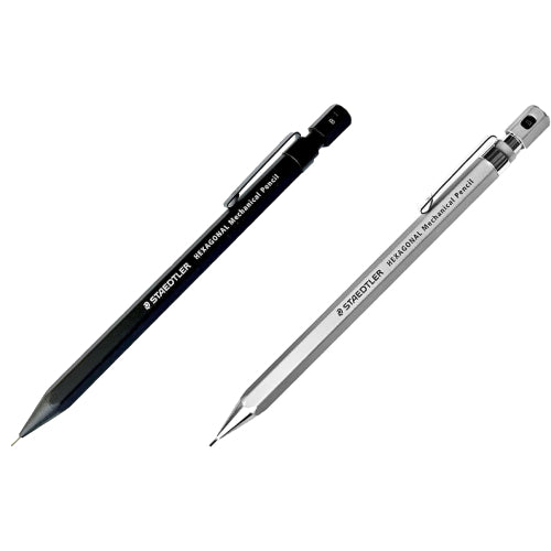 Staedtler Hexagonal Mechanical Pencil 0.5mm - Black & Silver Body 925 77 Series
