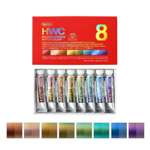 【Clearance】Holbein Watercolor 5ml Iridescent Color Series - Chromashine and Chroma Pearl