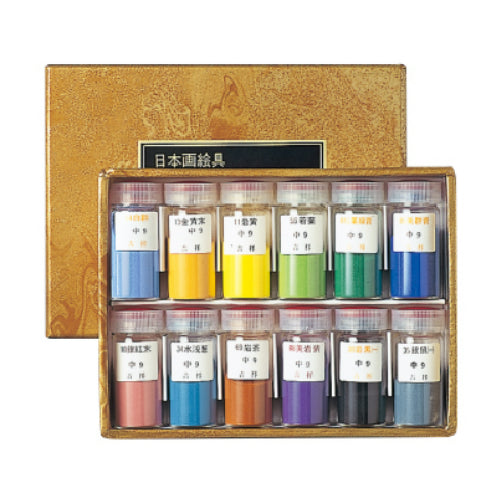 Kissho Iwa Enogu 12 Colors Set - Traditional Japanese mineral pigment