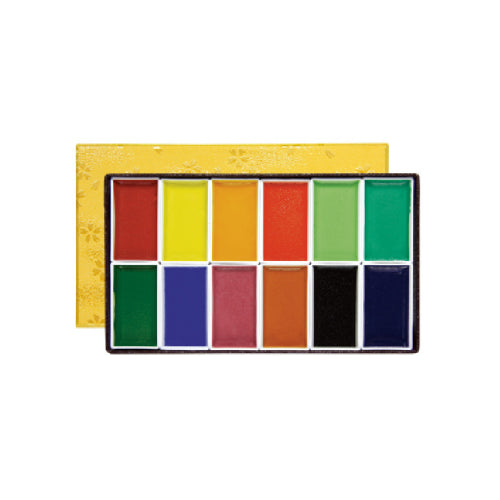 Kissho Neri Iwa 12 Color Pans Set - Traditional Japanese mineral pigment