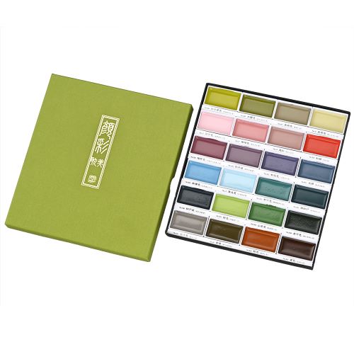 Kuretake Gansai Tambi Watercolour Pan 24 Colors Set - Art Nouveau Selection