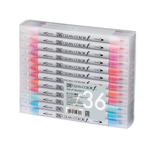 Kuretake Clean Color F Water-based Twin Pen 36 Colors Set