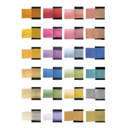 Kuretake Gansai Tambi Watercolour 24 Color Pans Set - Metallic Colors Series