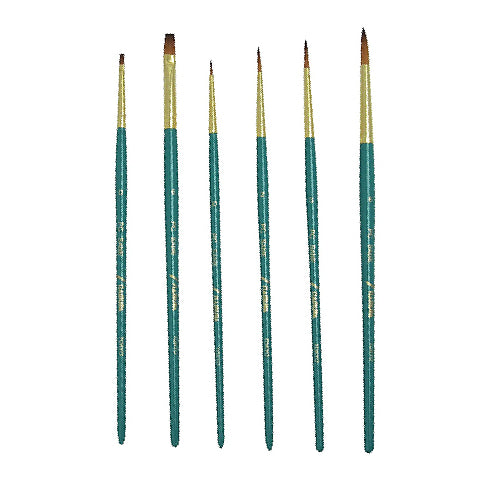 Namura PC Nylon Brush Pack of 6 Set for Watercolor, Acryl , Design