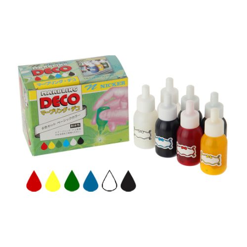 Nicker Marbling Deco 10ml x 6 Color Set - 2 Variation
