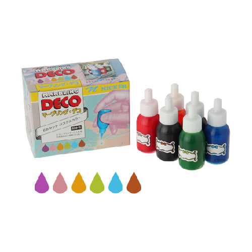 Nicker Marbling Deco 10ml x 6 Color Set - 2 Variation