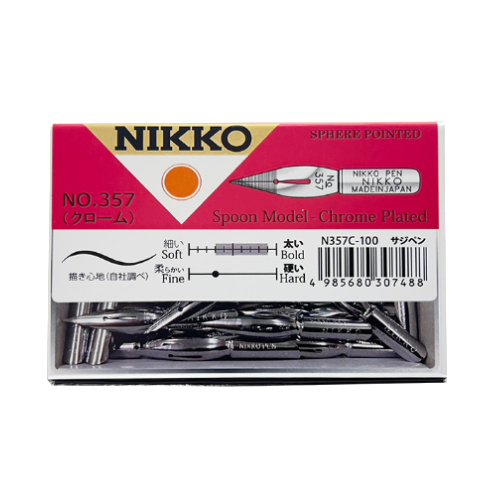 Nikko Chrome Kabura ( Turnip ) Pen Nib No.357C- 100 Nibs Bulk Pack