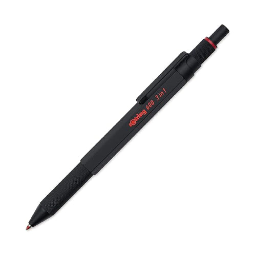 Rotring 600 Series 3-in-1 Multi Pen – 0,5 mm Druckbleistift und schwarzer, roter Kugelschreiber