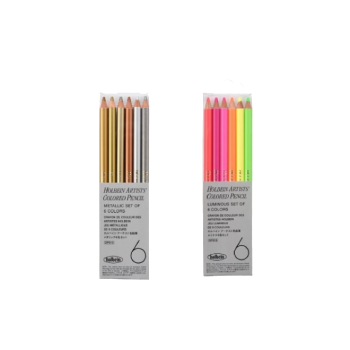 Holbein Artists' 6 Colored Pencil Set - 2 Tone Select ( Luminous & Metallic )