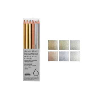 Holbein Artists' 6 Colored Pencil Set - 2 Tone Select ( Luminous & Metallic )