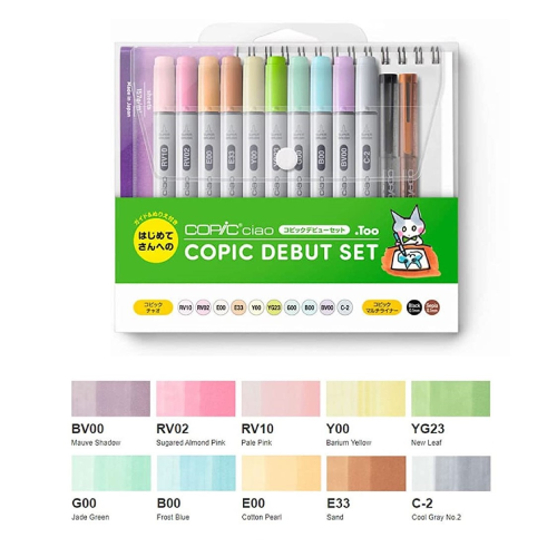 Copic Ciao 10 Pens and 2 Copic Liner - Copic Debut Set