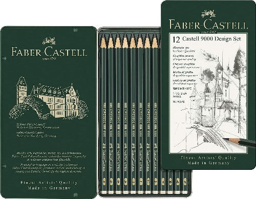 Faber Castell No.9000 Castell Pencil - 12 Hardness Design Set