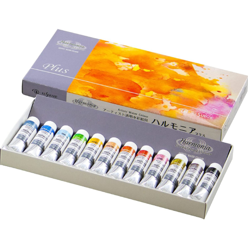 Kusakabe Artists' Watercolor " Harmonia plus " Granulating Colour 10ml Tube x 12 Colors Set ( No.13 - 24 )