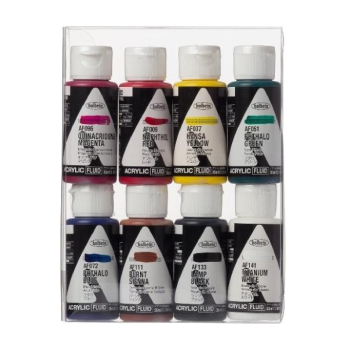 Holbein Artists' Acrylic Polymer Emulsion Colors Fluid Liquid 35ml X 8 Bottles Set