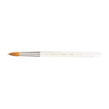 Holbein Round Watercolor and Acrylic Brush - Goat + Resable 500R Series Crystal Body