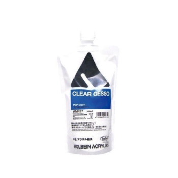 Holbein Acrylic Medium Gesso 300ml Stand Pack - White , Black , Clear