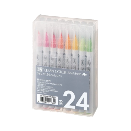 Kuretake ZIG Clean Color Real Brush 24 Colors Set
