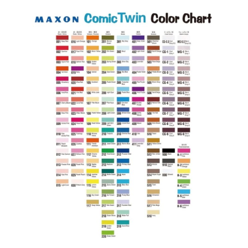 Maxon Comic Twin Alcohol Type Marker Pen 144 Assorted Set for Manga Character etc