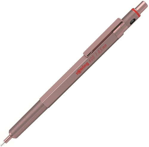 Rotring 600 Series 0.5mm Mechanical Pencil - Rose Gold Body