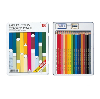 Sakura Coupy Colour Pencils 18 Colors Set - Polymmer Lead
