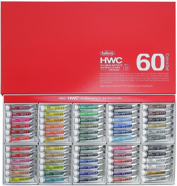 Holbein Watercolor 5ml x 60 Colors Set