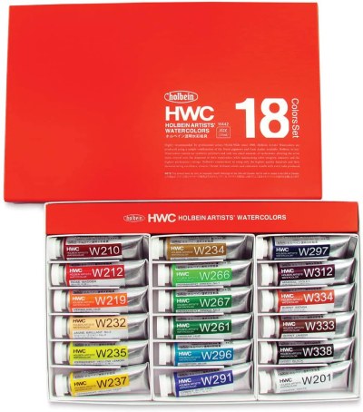 Holbein Watercolour 15ml x 18 Colors Set