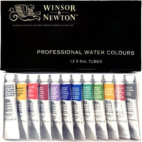 Winsor & Newton Professional Watercolor 5ml Tube x 12 Colors Set